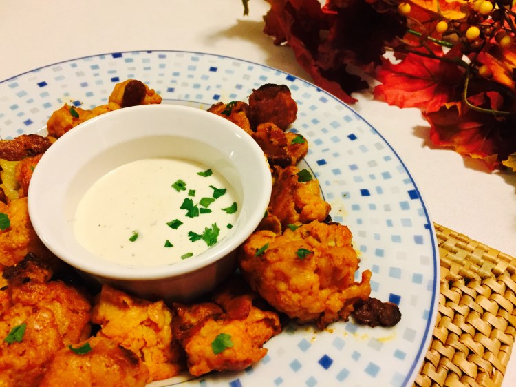 Buffalo Cauliflower Bites with Ranch Dressing - New Kid On The Guac