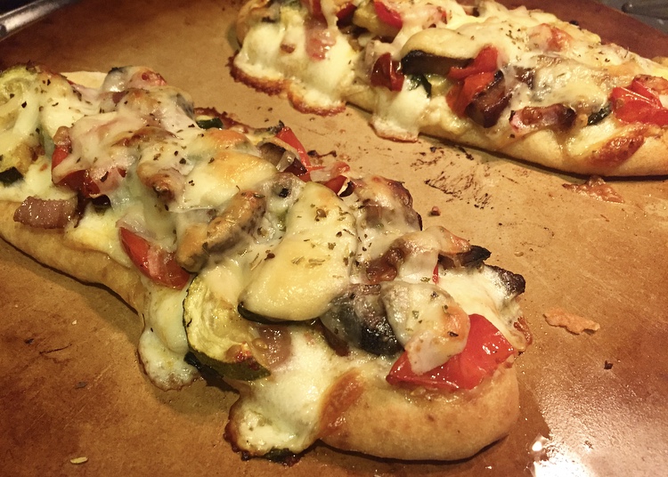 Roasted Vegetable Whole Wheat Flatbread - New Kid On The Guac