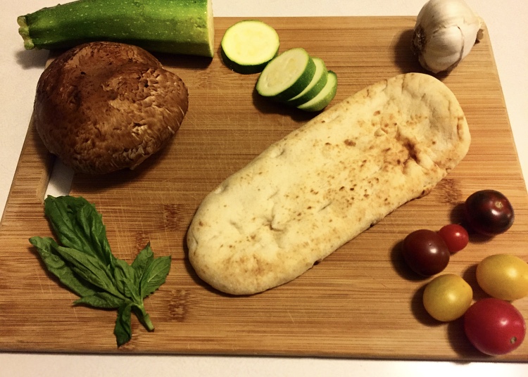 Roasted Vegetable Whole Wheat Flatbread - New Kid On The Guac