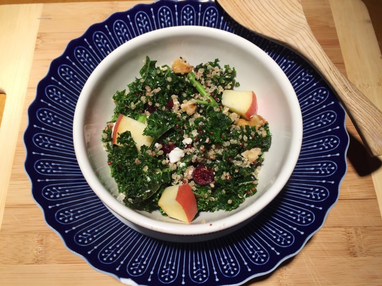 Quinoa, Apple and Kale Salad with Honey Mustard Dressing - New Kid On The Guac