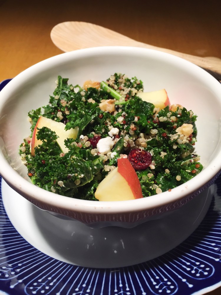 Quinoa, Apple and Kale Salad with Honey Mustard Dressing - New Kid On The Guac