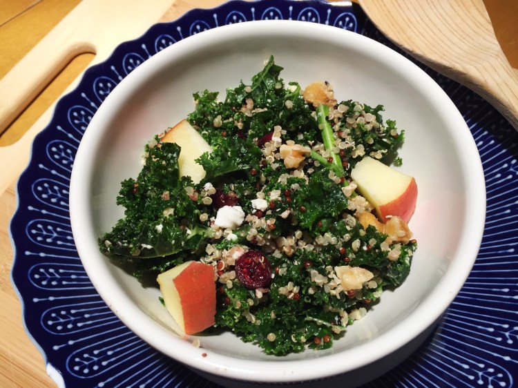 Quinoa, Apple and Kale Salad with Honey Mustard Dressing - New Kid On The Guac