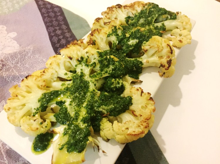 Cauliflower Chimichurri "Steak" - New Kid On The Guac