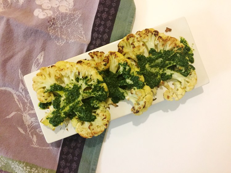 Cauliflower Chimichurri "Steak" - New Kid On The Guac